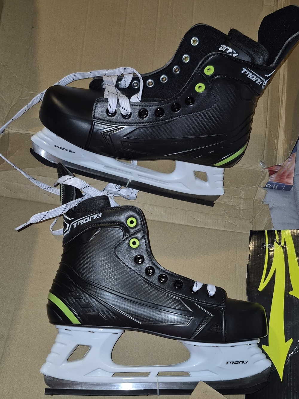 TRONX STRYKER 3.0 Black Hockey Skates with Lime Accent